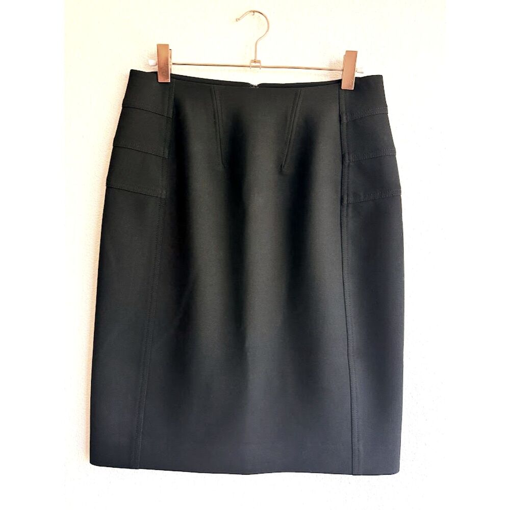Diane von Furstenberg Brook Tailored Panel Mini Pencil Skirt in Black size 2